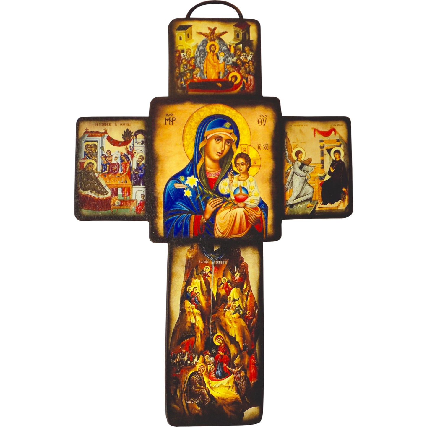 Κρεμαστός Ξύλινος Σταυρός με Εκτύπωση – Σε 5 Σχέδια