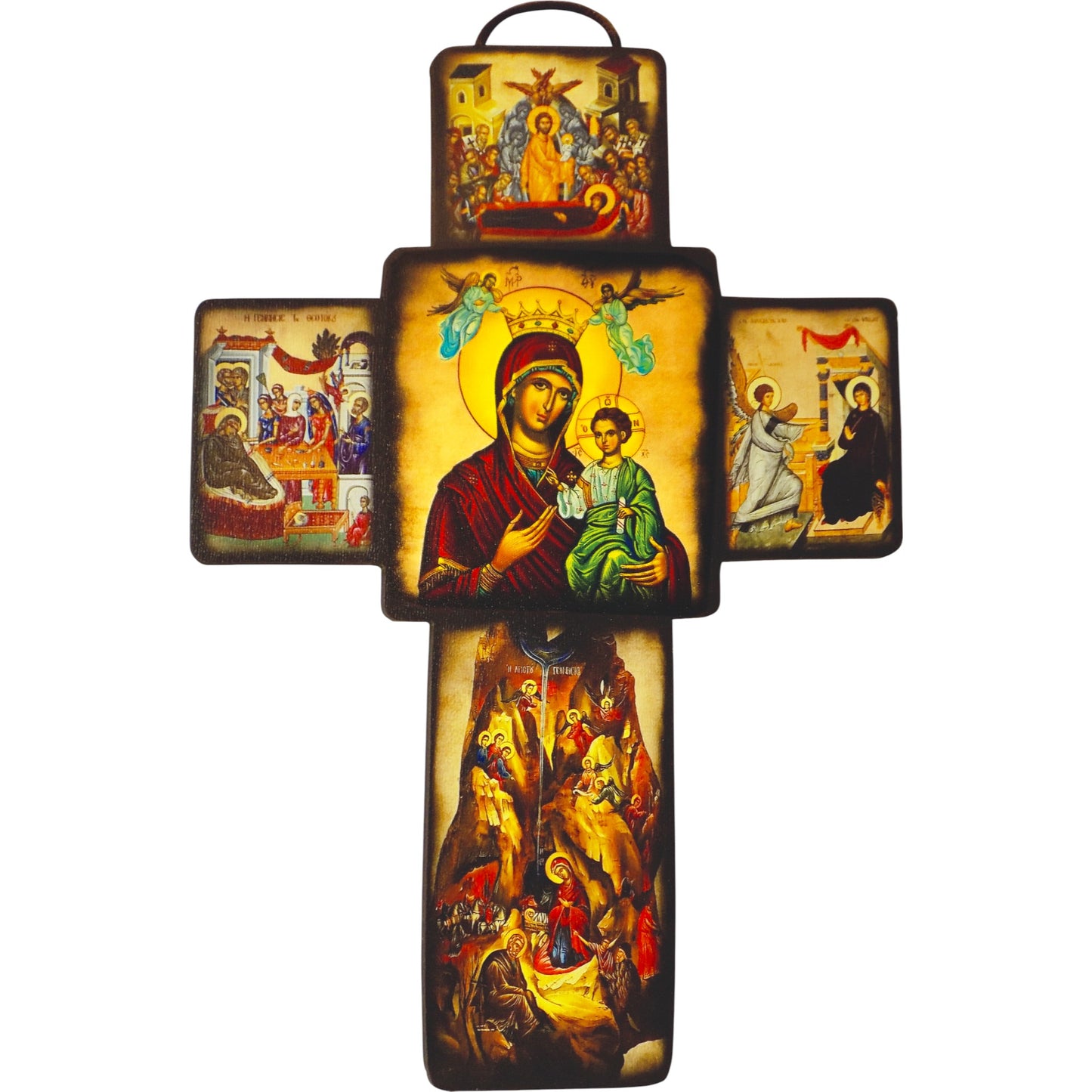 Κρεμαστός Ξύλινος Σταυρός με Εκτύπωση – Σε 5 Σχέδια