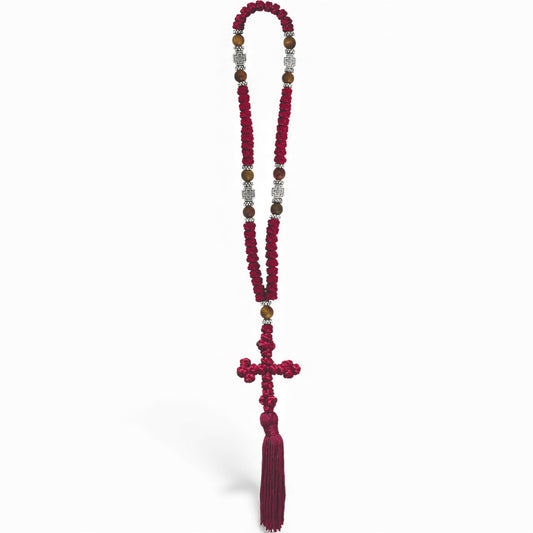 Προσευχητάρι 50 Κόμποι Κόκκινο - Πλουμιστό