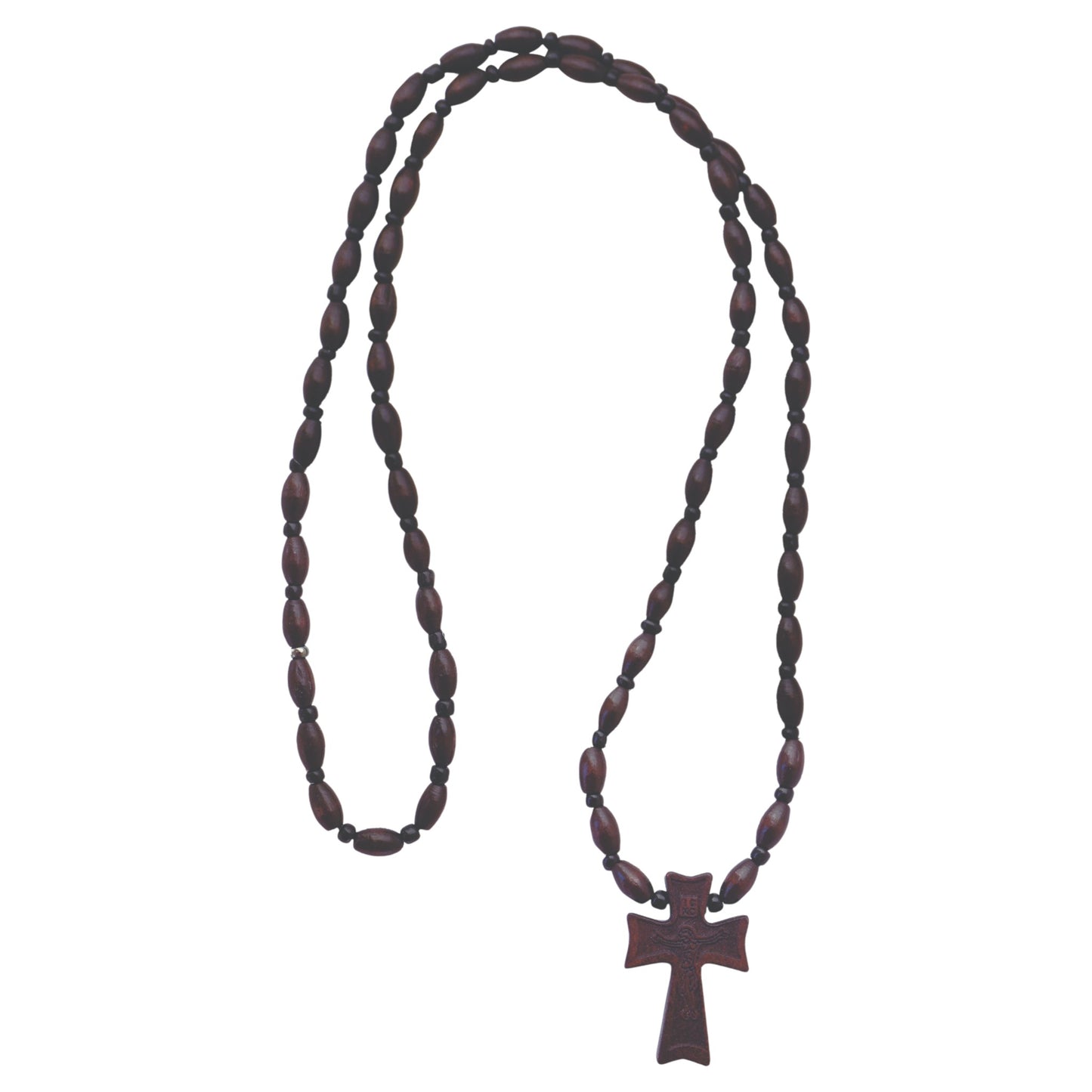 Ξύλινος Σταυρός Λαιμού - Σκούρο Χρώμα