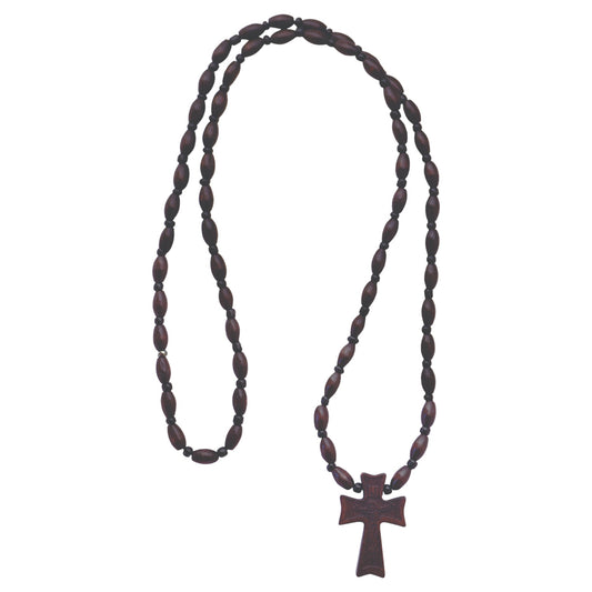 Ξύλινος Σταυρός Λαιμού - Σκούρο Χρώμα