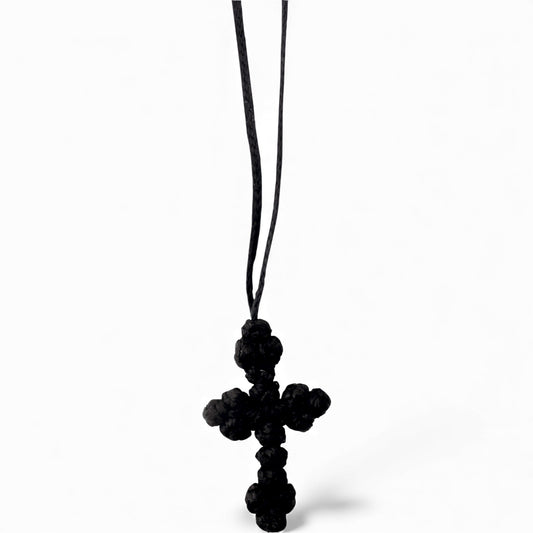 Χειροποίητος Σταυρός Λαιμού από Κόμπους – Κομποσχοίνι