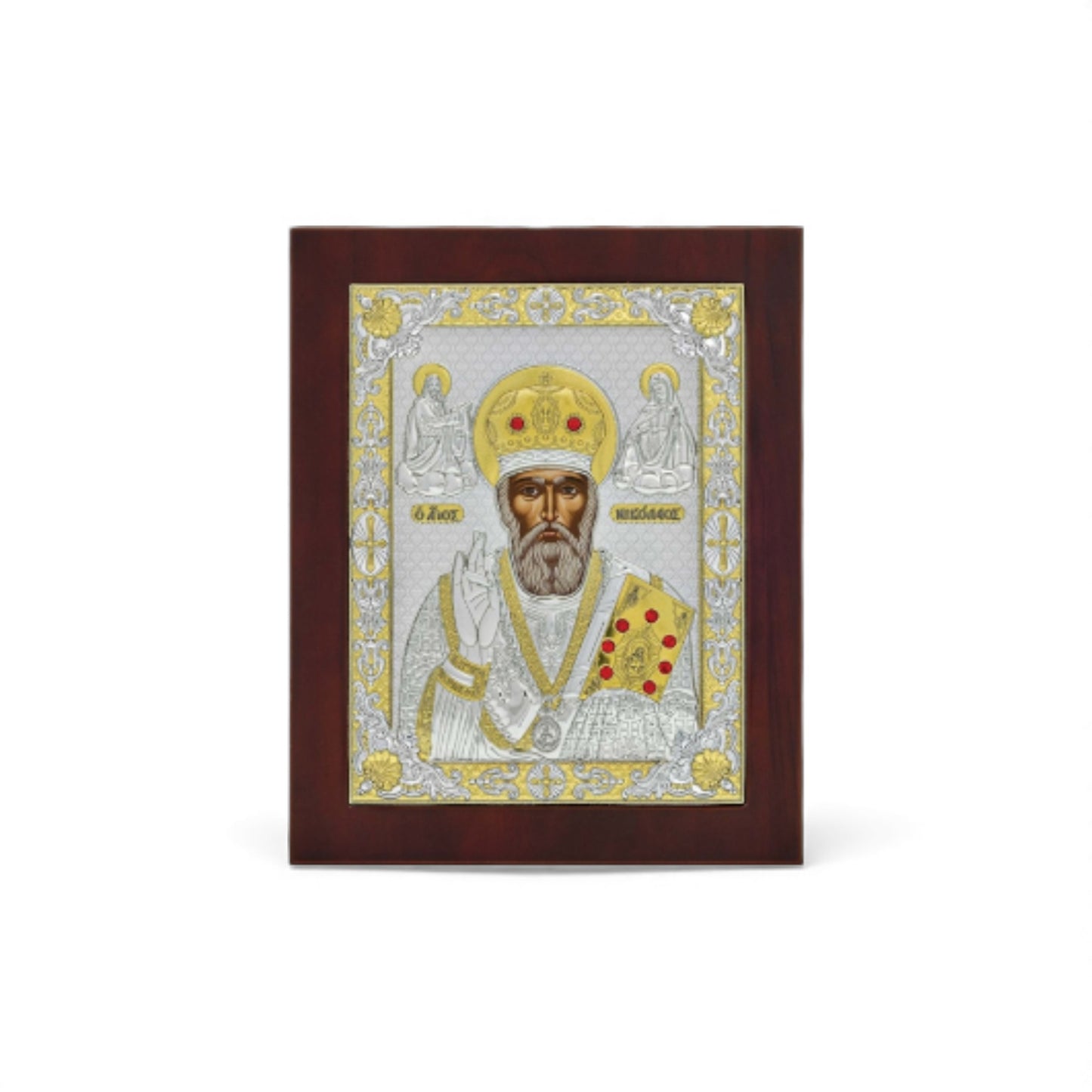 Άγιος Νικόλαος – Ασημένια Εικόνα Τετράγωνη