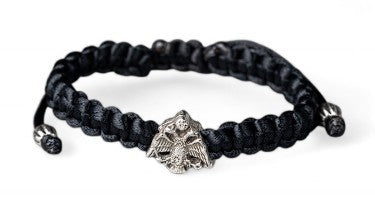 Βραχιόλι Μακραμέ με Επάργυρο Στοιχείο Βυζαντινού Αετού