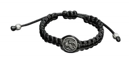 Βραχιόλι Μακραμέ με Επάργυρο Στοιχείο Παναγία Γοργοεπήκοος