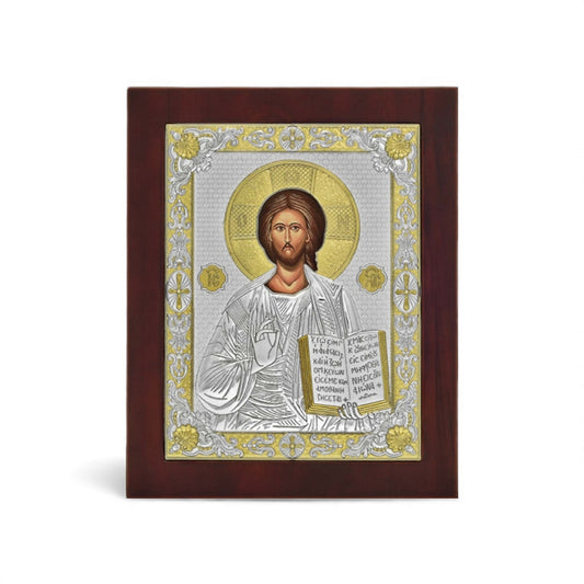 Ιησούς Χριστός – Ασημένια Εικόνα Τετράγωνη
