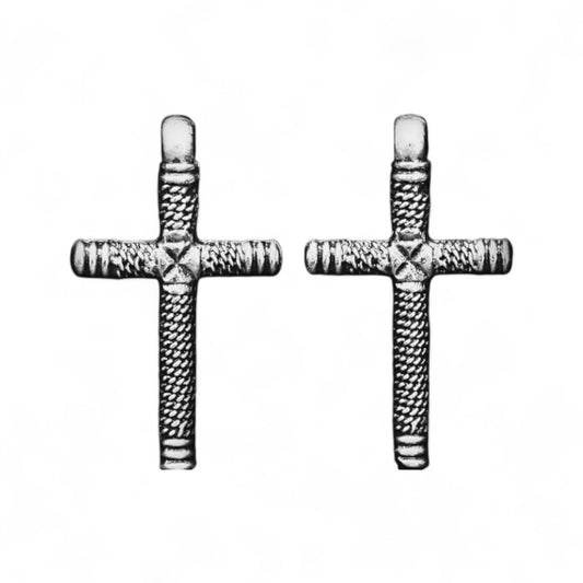 Επάργυρος Κρεμαστός Σταυρός Λαιμού με Σχέδιο 4.5×2.6 cm