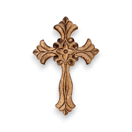 Σταυρός Ξύλινος Σκαλιστός 20×14 cm — Χειροποίητος