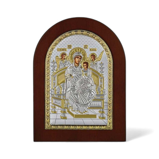 Παναγία η Παντάνασσα – Ασημένια Εικόνα Οβάλ