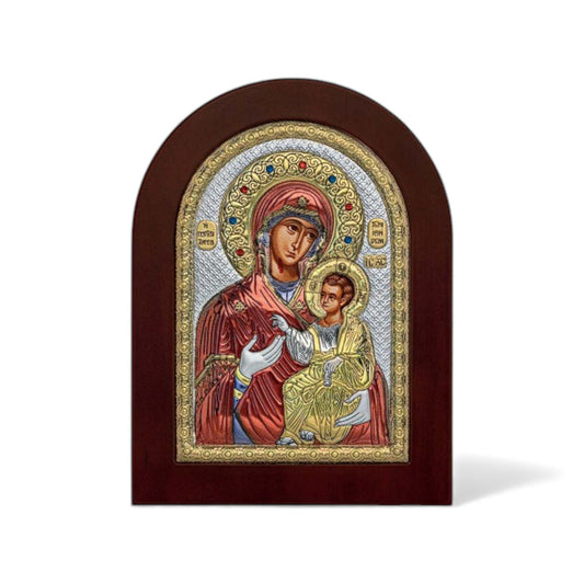 Παναγία η Πορταΐτισσα – Ασημένια Εικόνα Οβάλ