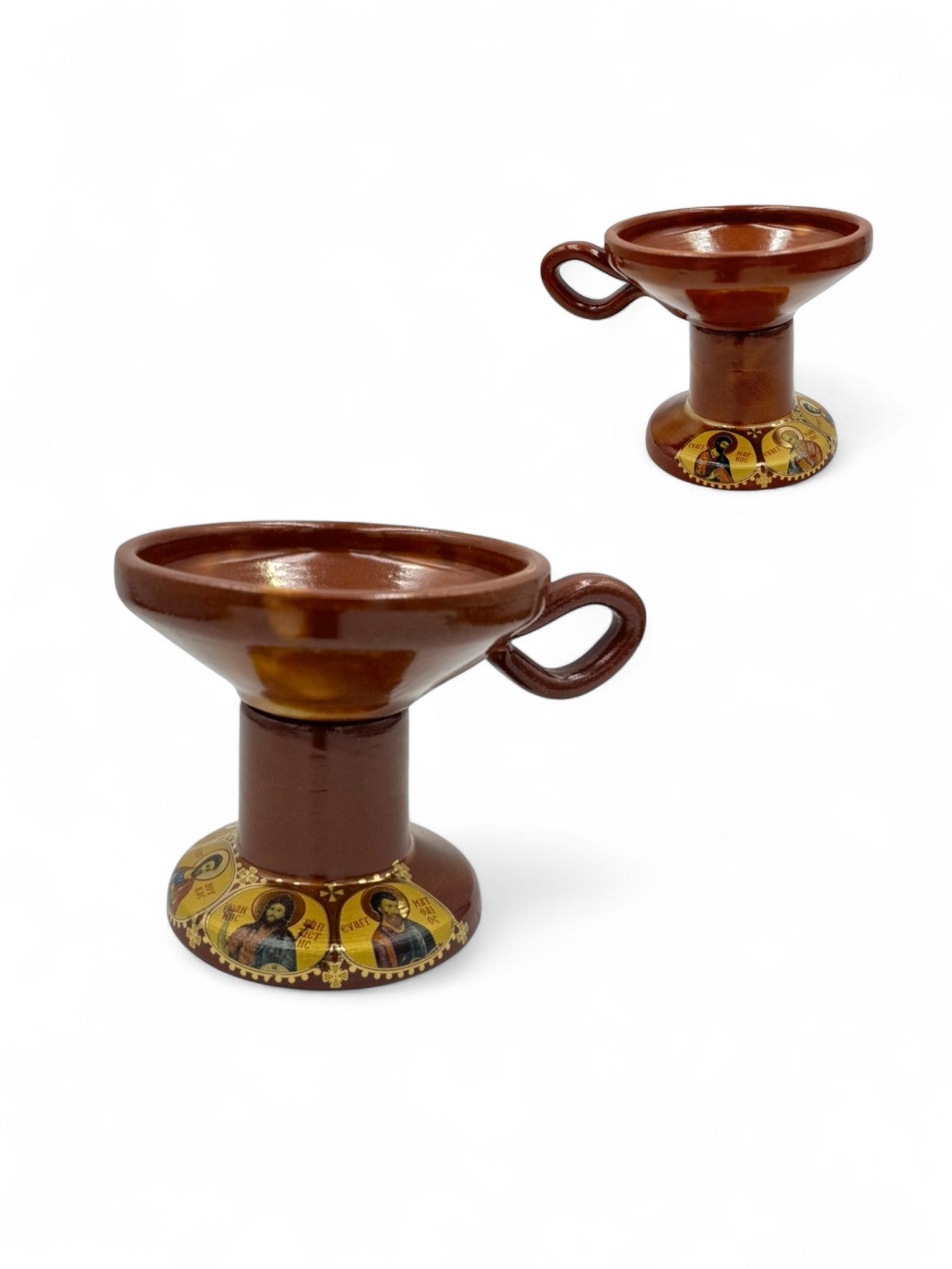 Λιβανιστήρι Πήλινο Μεσαίο Εκρού Γαλάζιο - 6 Χρώματα