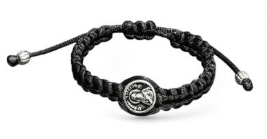 Βραχιόλι Μακραμέ με Επάργυρο Στοιχείο Αγίου Παϊσίου