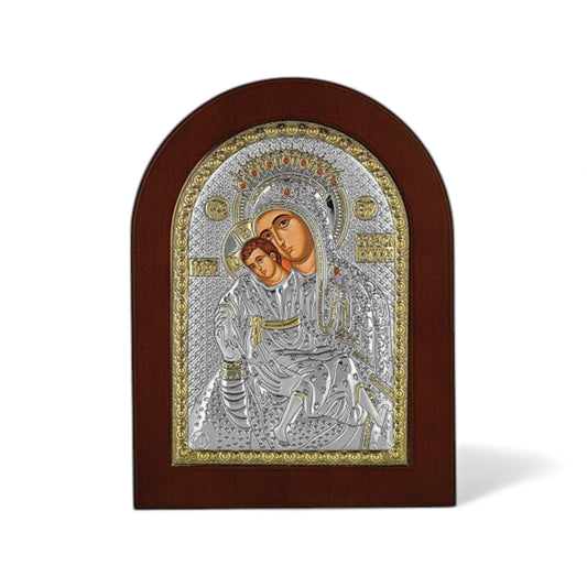 Παναγία του Κύκκου  - Ασημένια Εικόνα Οβάλ