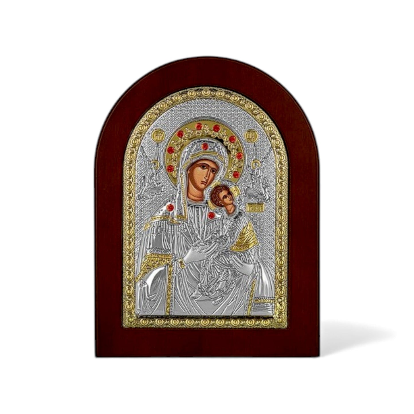 Παναγία η Αμόλυντος – Ασημένια Εικόνα Οβάλ