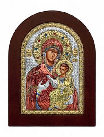 Παναγία η Πορταΐτισσα – Ασημένια Εικόνα Οβάλ