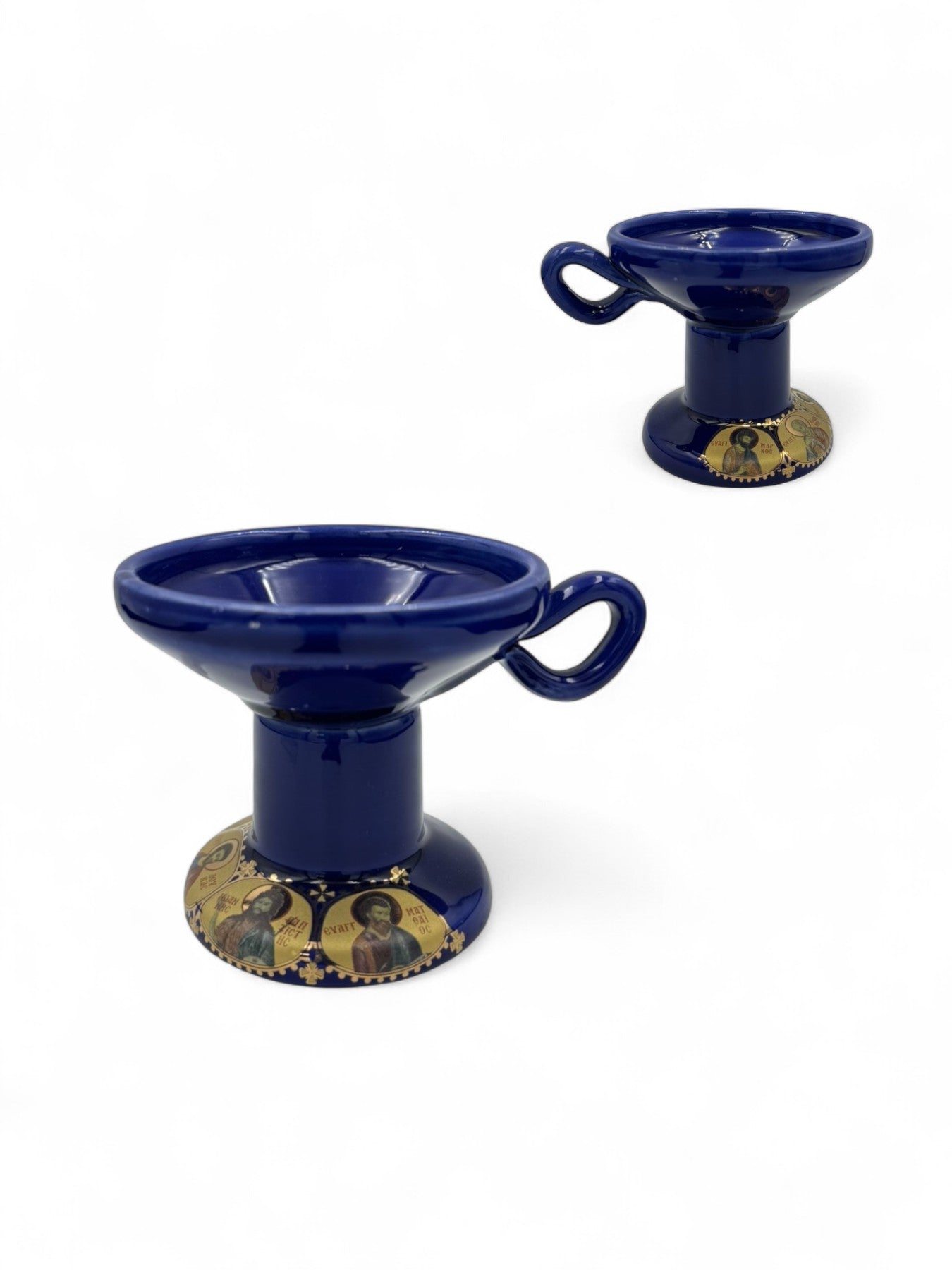 Λιβανιστήρι Πήλινο Μεσαίο Εκρού Γαλάζιο - 6 Χρώματα