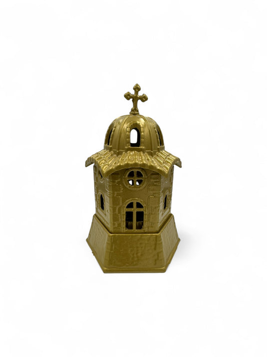 Μεταλλικό Καντήλι Εκκλησάκι Χρυσό - 4 Χρώματα