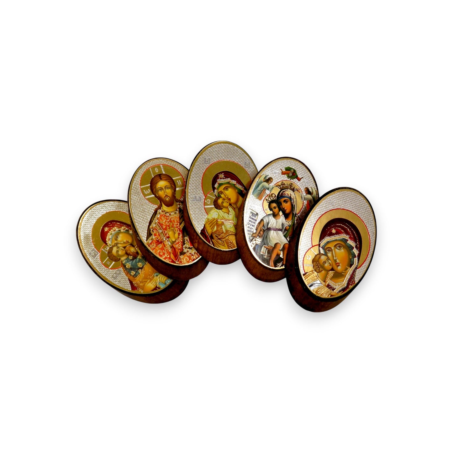 Ξύλινο Μαγνητάκι Με Αυτοκόλλητο Οβάλ – Σε 10 Αγίους