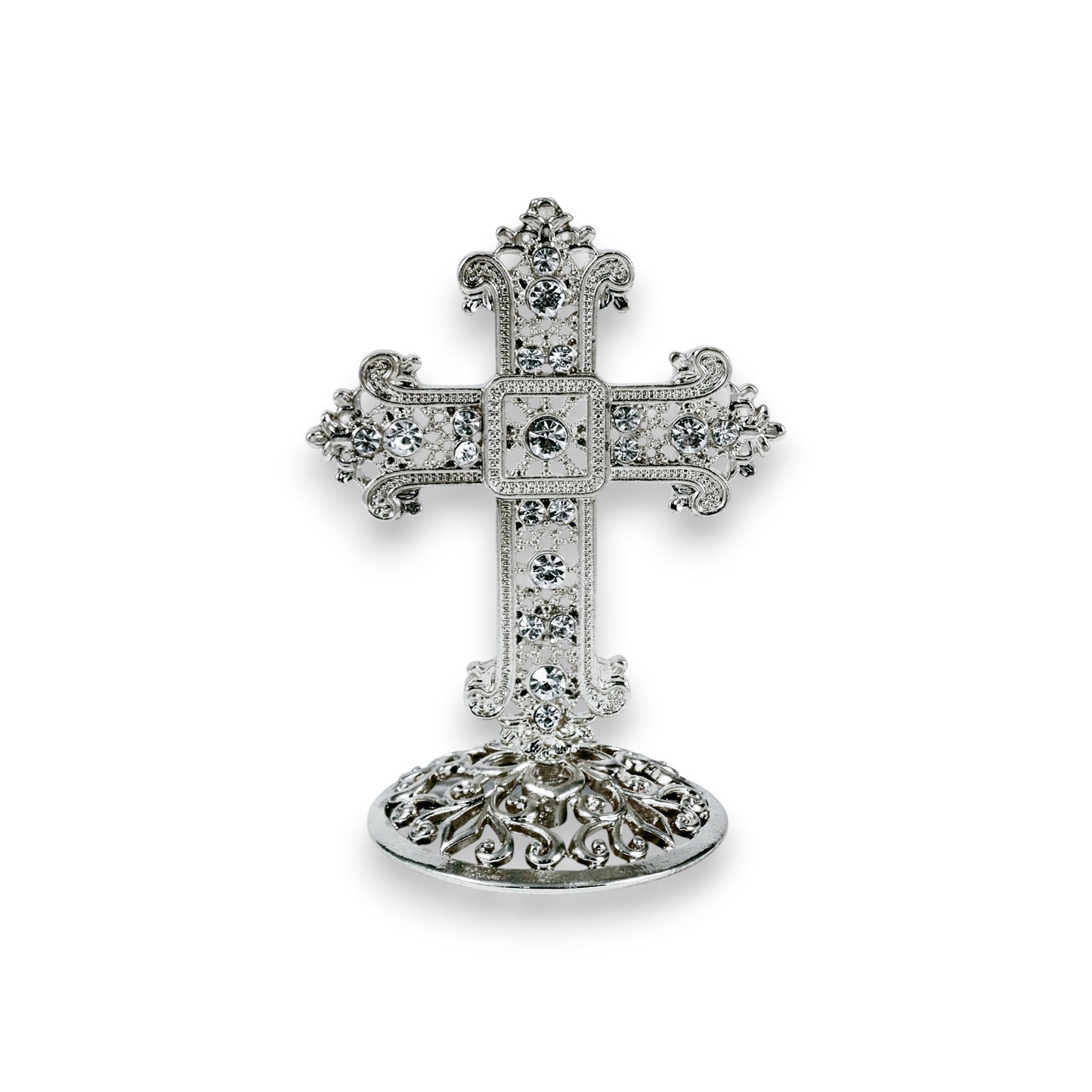 Μεταλλικός Επιτραπέζιος Σταυρός – 2 Χρώματα Τετράλοβος