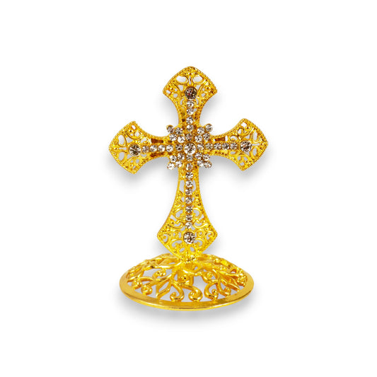 Μεταλλικός Επιτραπέζιος Σταυρός – 2 Χρώματα Κυρτός