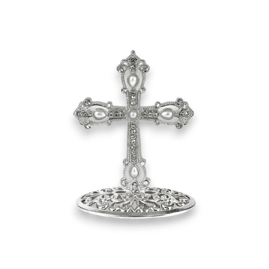 Μεταλλικός Επιτραπέζιος Σταυρός – 2 Χρώματα Τριγωνικός