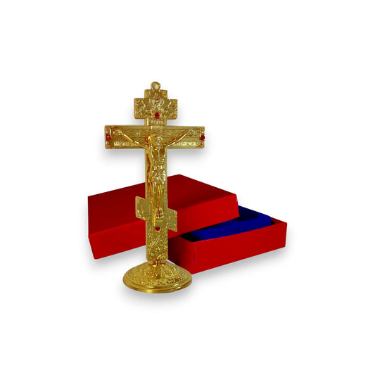 Μεταλλικός Επιτραπέζιος & κρεμαστός Σταυρός – Χρυσός