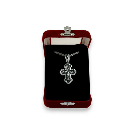 Σταυρός Λαιμού Ζάμακ Ασημί - Ελληνικός Ορθόδοξος