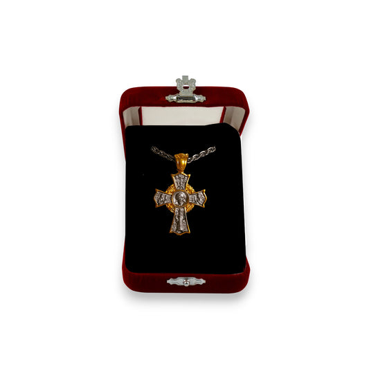 Σταυρός Λαιμού Ζάμακ Δίχρωμος - Ιησούς Χριστός