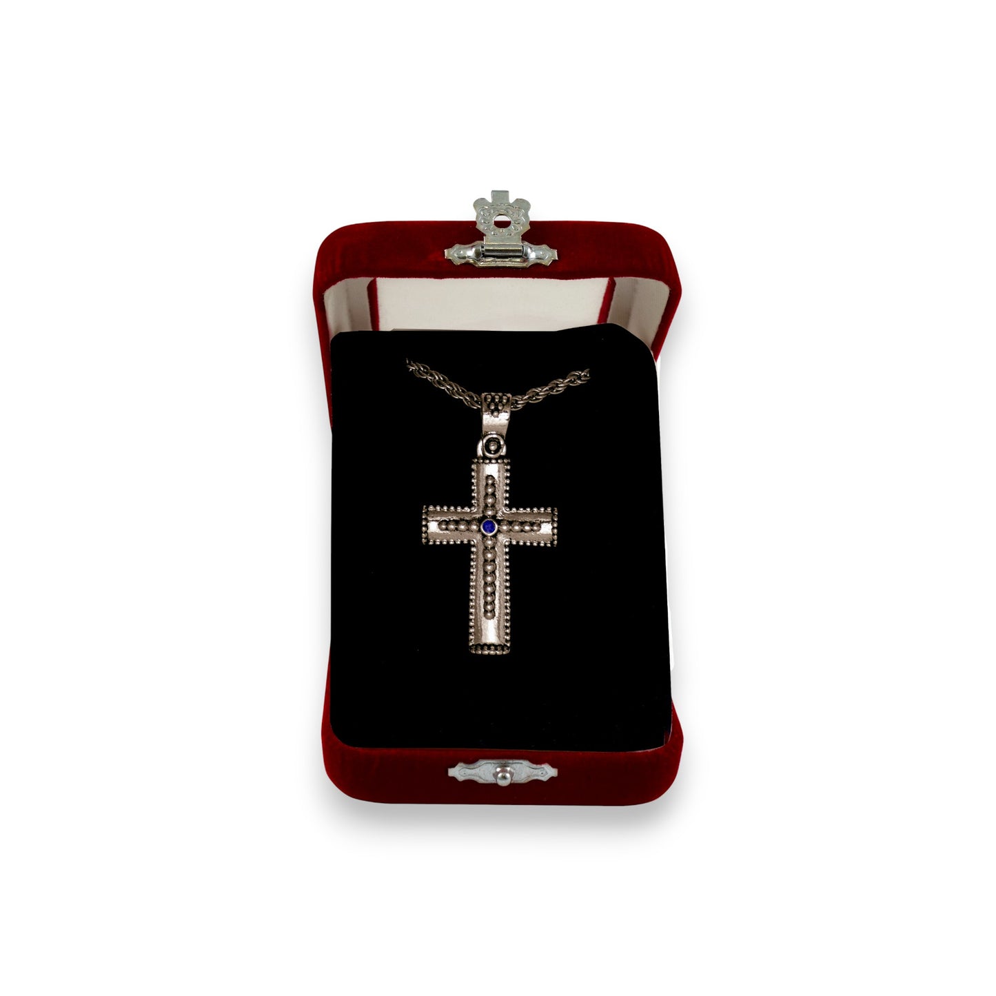 Σταυρός Λαιμού Ατσάλινος Τελείες - 2 Χρώματα