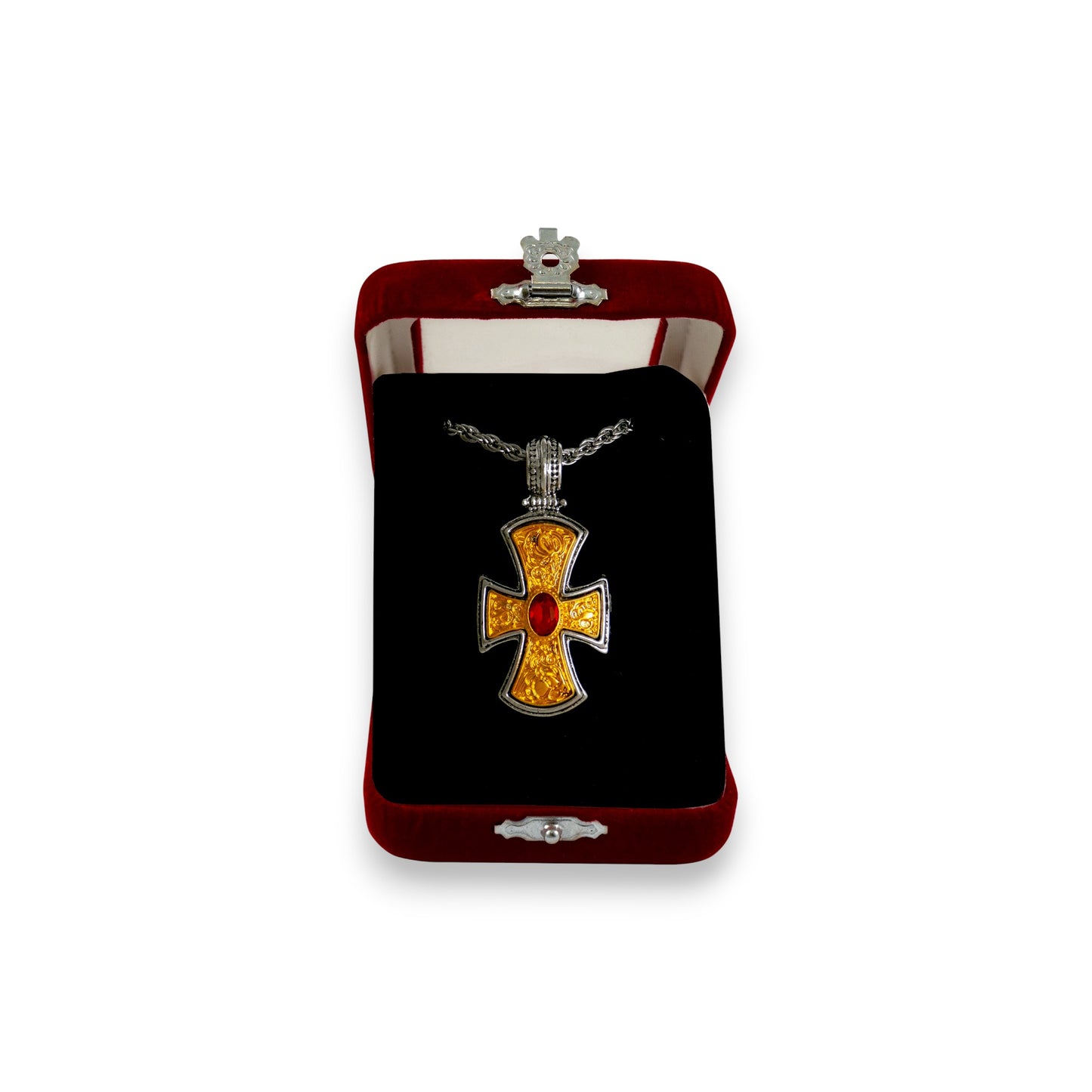 Σταυρός Λαιμού Ζάμακ Δίχρωμος Χοντρός - 2 Χρώματα