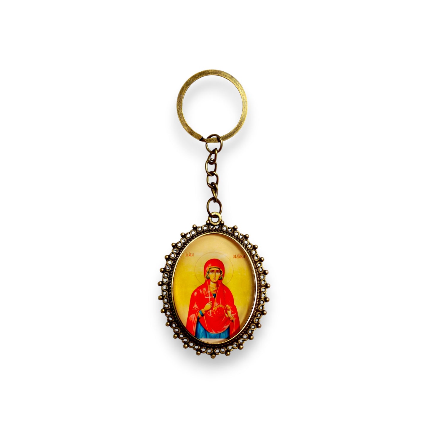 Μεταλλικό Μπρελόκ Άγιος Νικόλαος – Σε 14 Αγίους, Με Επικάλυψη Ρητίνης