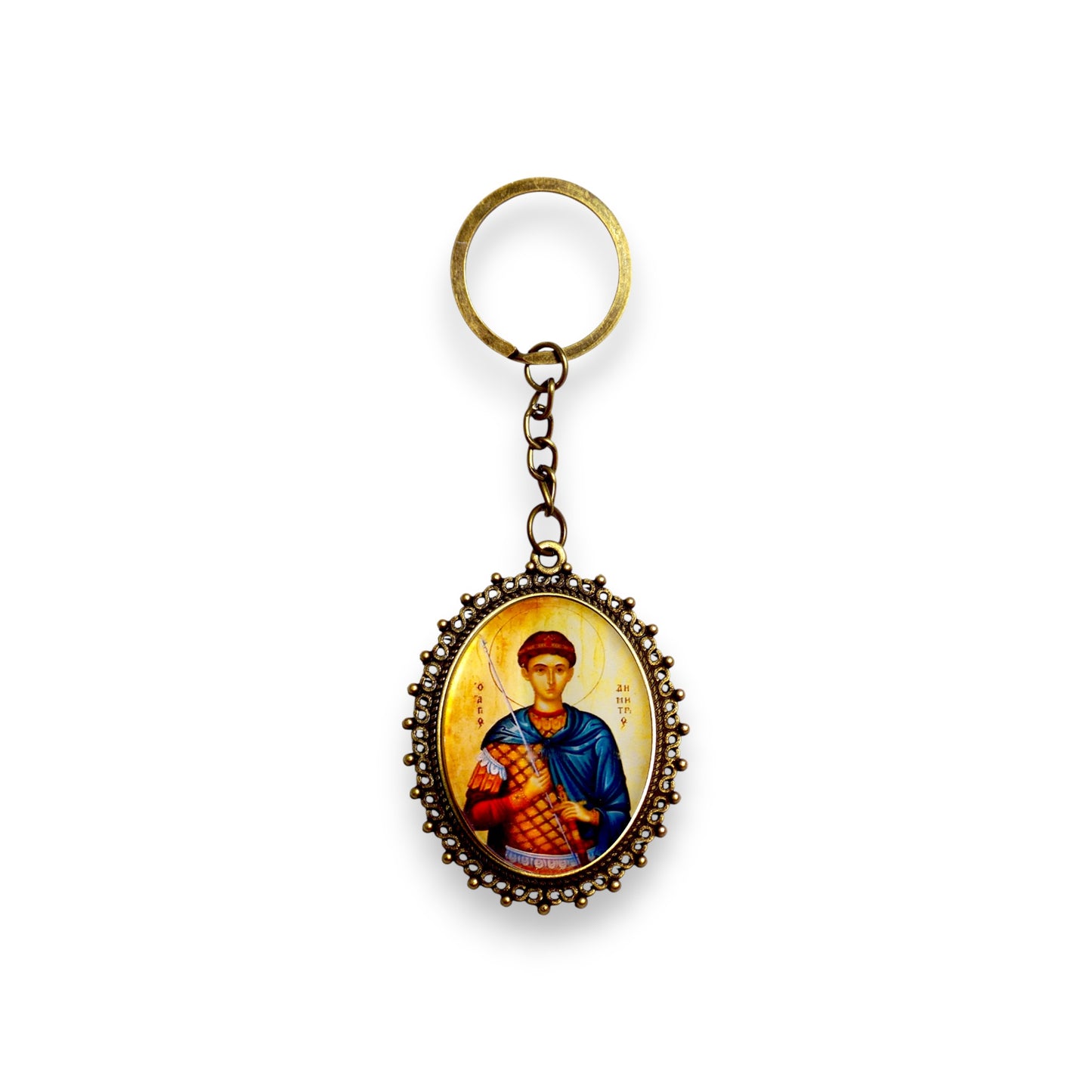 Μεταλλικό Μπρελόκ Άγιος Νικόλαος – Σε 14 Αγίους, Με Επικάλυψη Ρητίνης