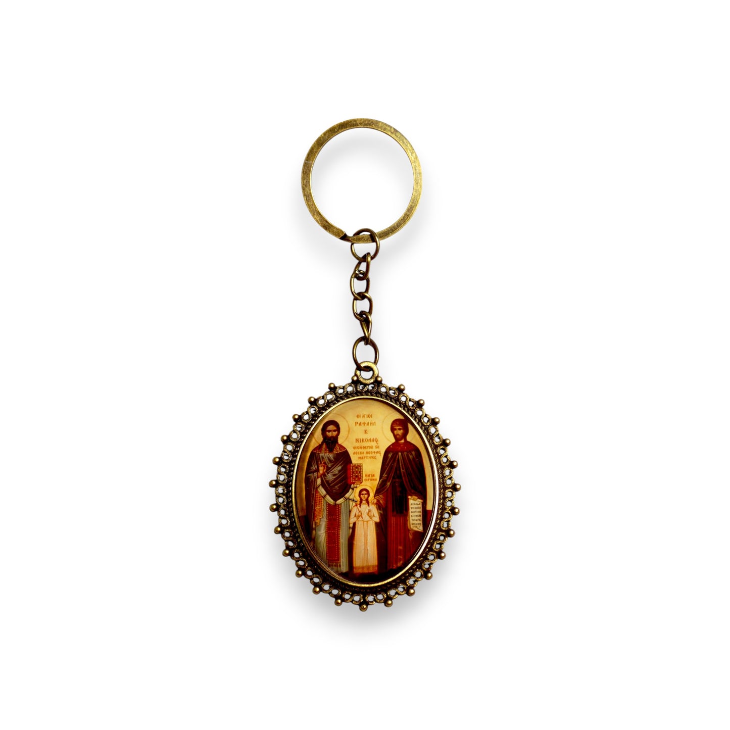 Μεταλλικό Μπρελόκ Άγιος Νικόλαος – Σε 14 Αγίους, Με Επικάλυψη Ρητίνης