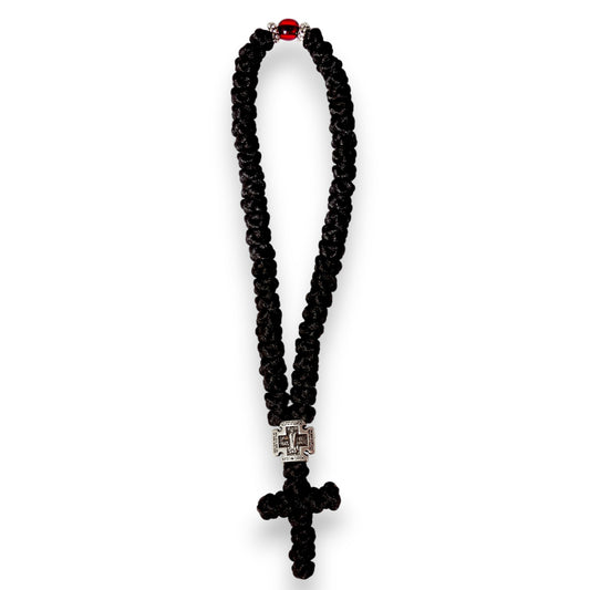 Προσευχητάρι 50 Κόμπων – Μεταξωτή Κλωστή & Μεταλλικός Σταυρός