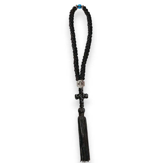 Προσευχητάρι 50 Κόμπων Με Φούντα – Μεταξωτή Κλωστή & Μεταλλικός Σταυρός