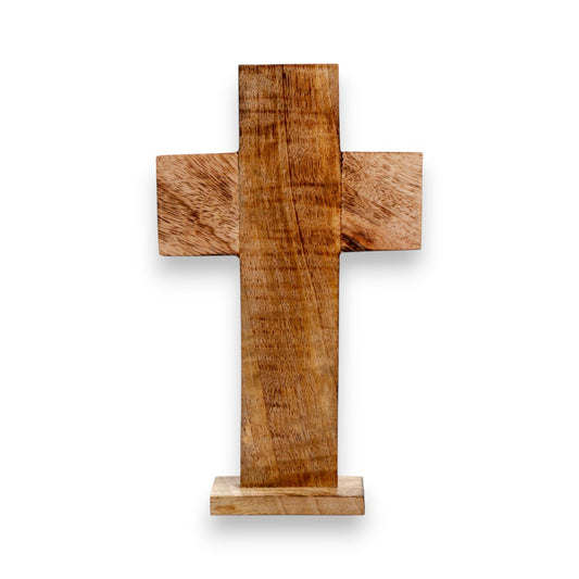 Σταυρός Ξύλινος Απλός Επιτραπέζιος 22×13 cm — Χειροποίητος