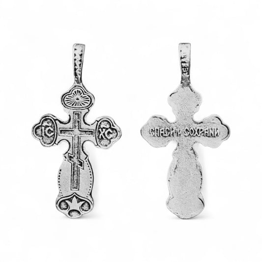 Επάργυρος Κρεμαστός Σταυρός Λαιμού 4×2cm