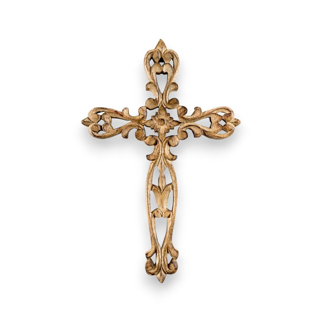 Σταυρός Ξύλινος Σκαλιστός 28×19 cm — Χειροποίητος