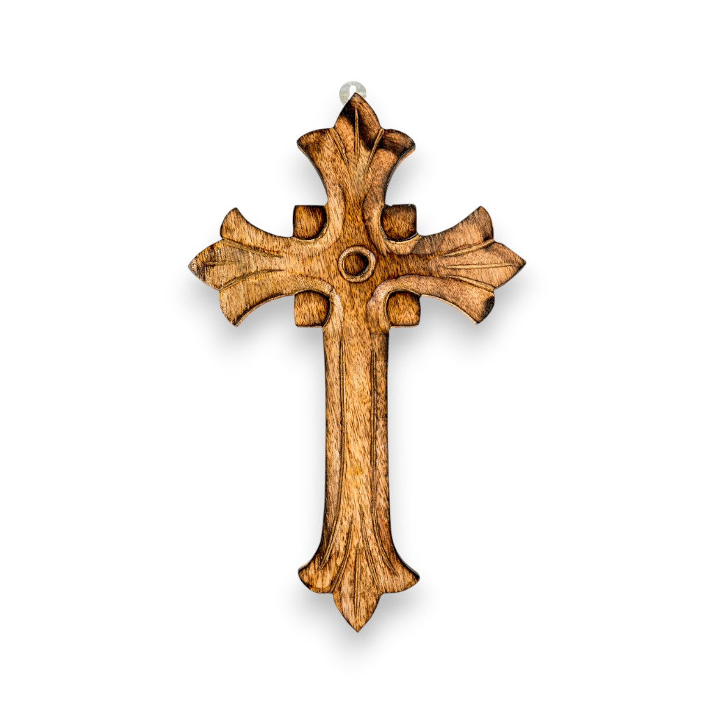 Σταυρός Ξύλινος Σκαλιστός 28×18 cm — Χειροποίητος
