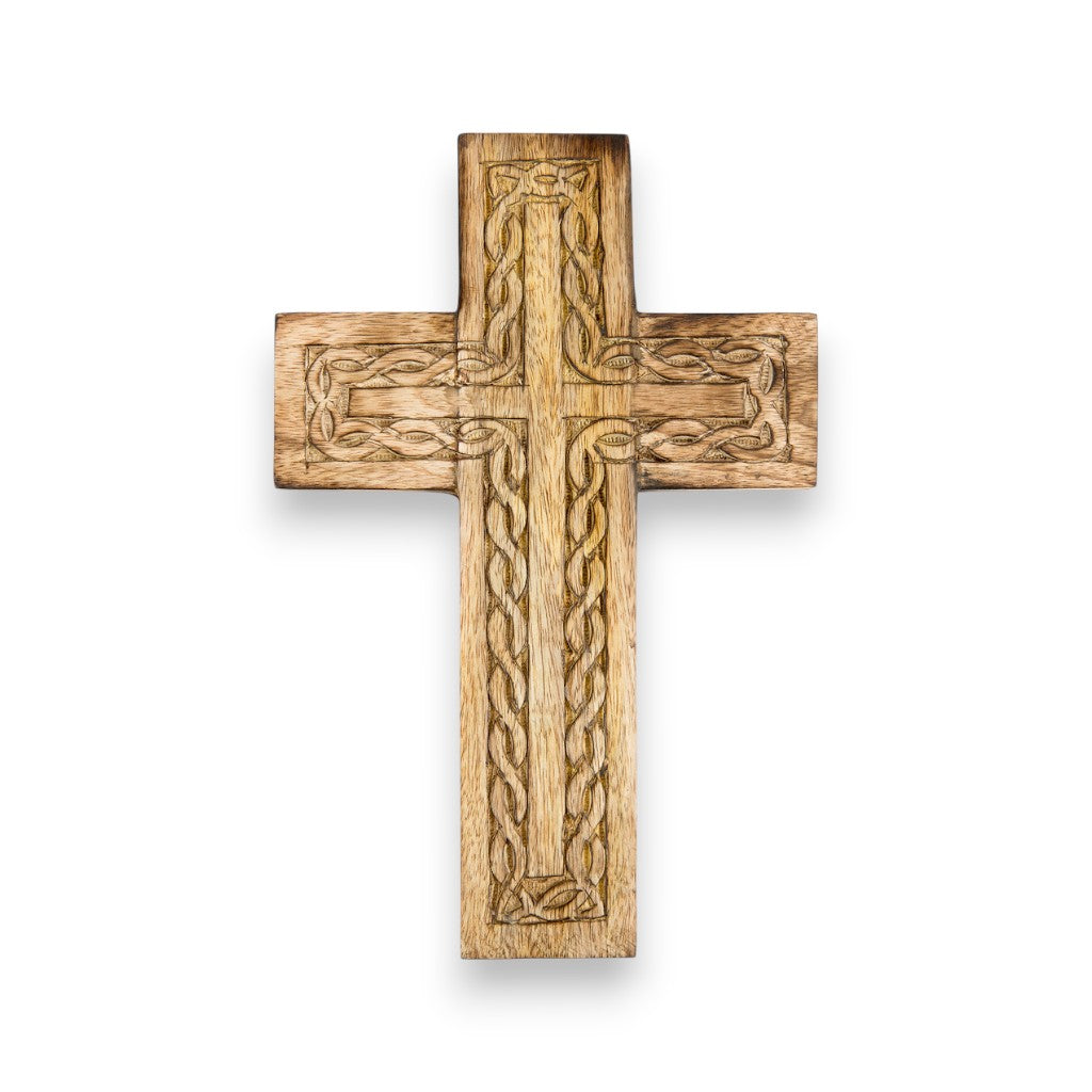 Σταυρός Ξύλινος Σκαλιστός 31×24 cm — Χειροποίητος