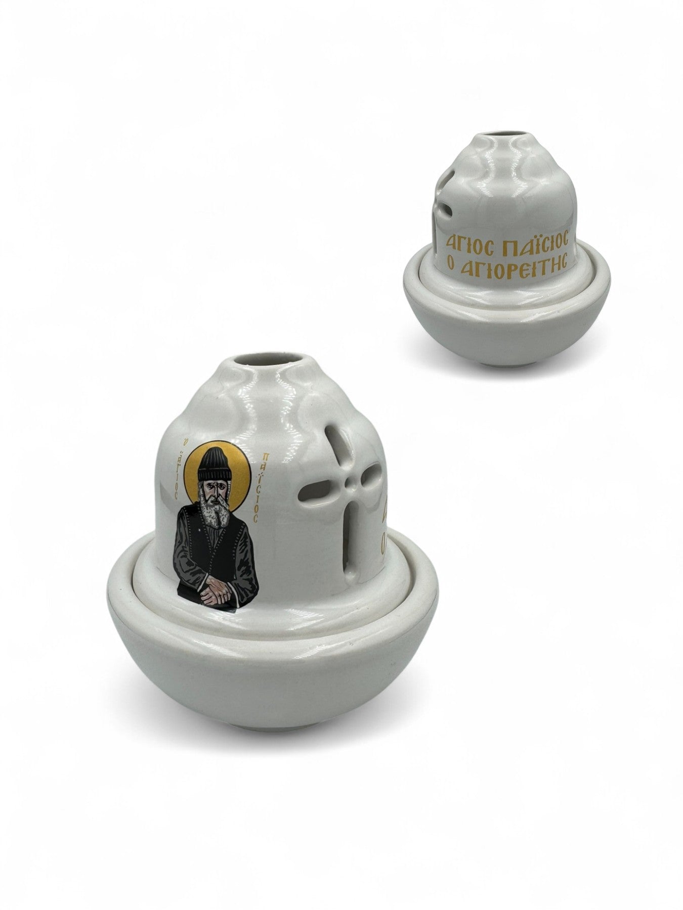 Καντήλι Πήλινο με απεικόνιση Αγίου Παϊσίου Μπορντό - 6 Χρώματα