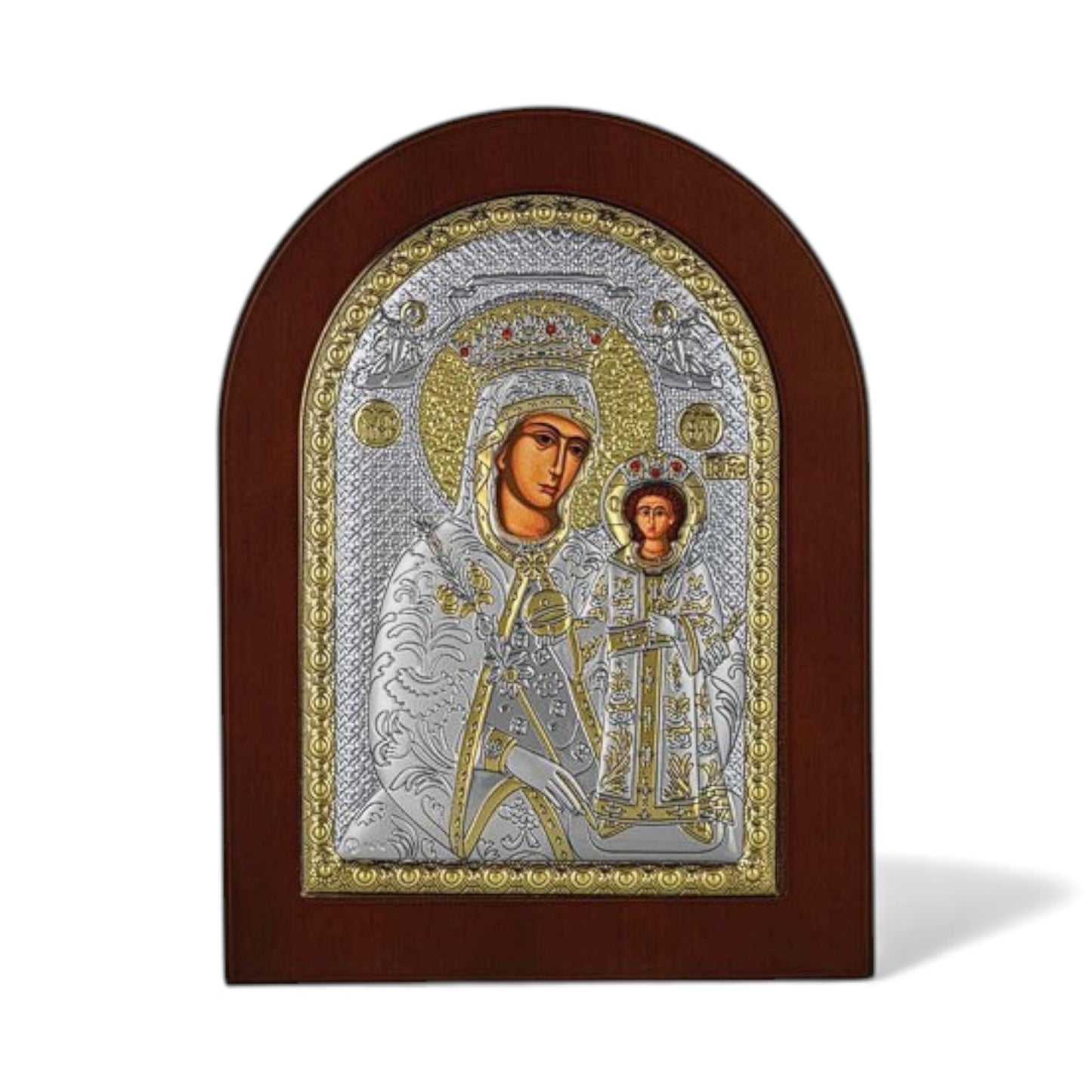 Παναγία Ρόδον το Αμάραντο – Ασημένια Εικόνα Οβάλ