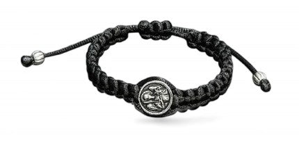 Βραχιόλι Μακραμέ με Επάργυρο Στοιχείο Αρχάγγελου Μιχαήλ