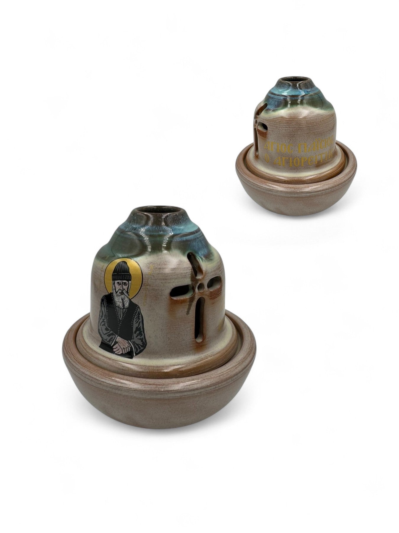 Καντήλι Πήλινο με απεικόνιση Αγίου Παϊσίου Μπορντό - 6 Χρώματα