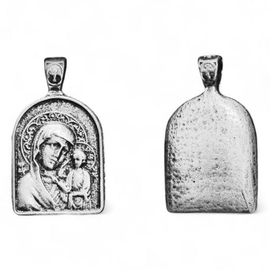 Επάργυρο Μενταγιόν Λαιμού Παναγία Καζάν 2×1cm
